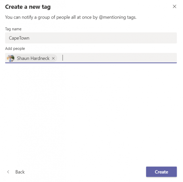 How to create Tags in Microsoft Teams