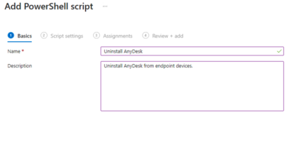 How to Deploy a PowerShell Script via Intune to Remove AnyDesk from Devices