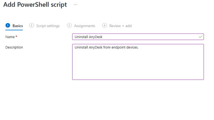 How to Deploy a PowerShell Script via Intune to Remove AnyDesk from Devices